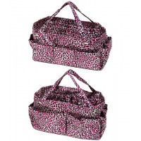 Bag Organizer - Leopard Print w/ Detachable Handles - Fuchsia -BO-610LE-FU 
